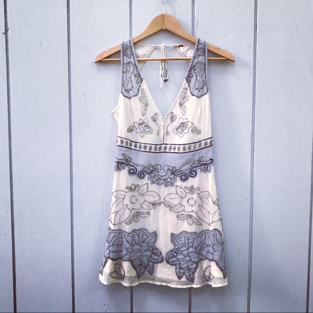 Free People Last Flowers Beaded Mini Dress - Picture 4 of 14